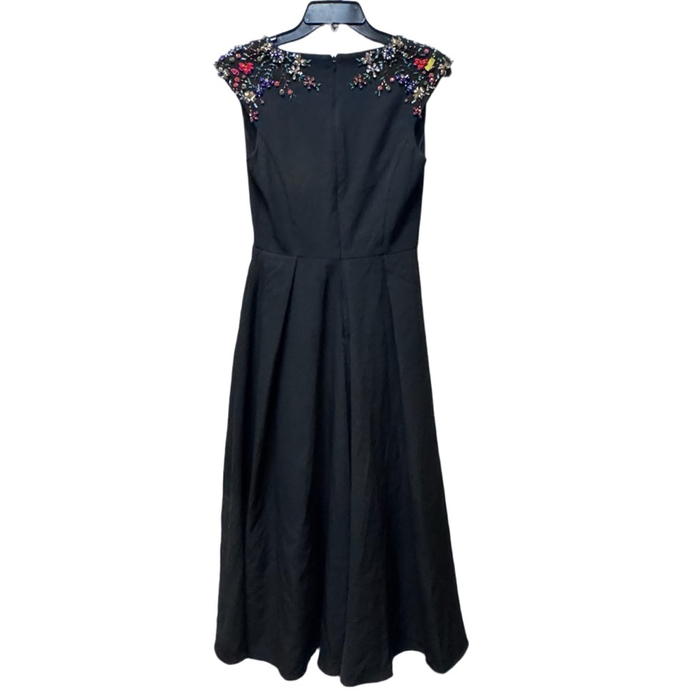 NWT Mac Duggal Ieena Beaded Cap Sleeve A Line Midi Dress - 0 - Picture 7 of 9
